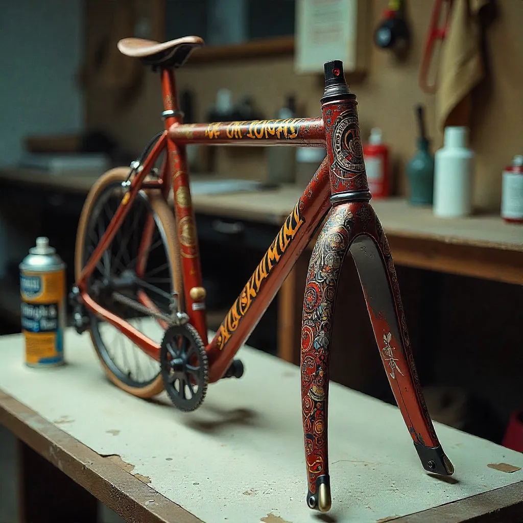 Custom painted bicycle frame